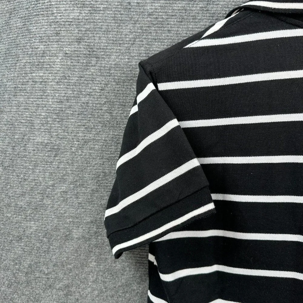 Abercrombie & Fitch Shirt Mens Medium Black White Striped Casual Polo Designer - Picture 12 of 14
